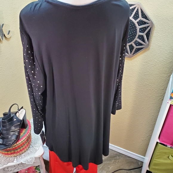 JM Collection Black Top with Bling sz XL NwT - Picture 6 of 12